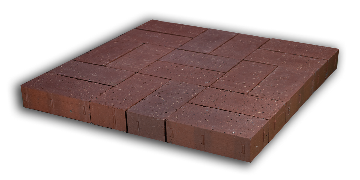 Endicott Invisi-Lug 4x8 clay paver - Burgundy Blend
