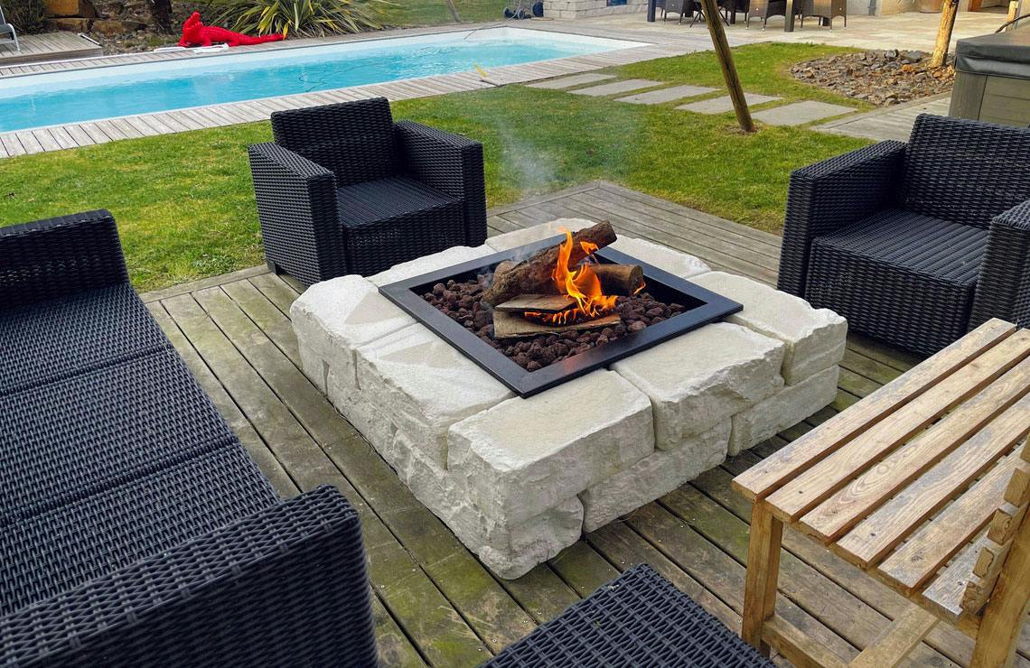 Rosetta Kodah Square Fire Pit Kit - view 2