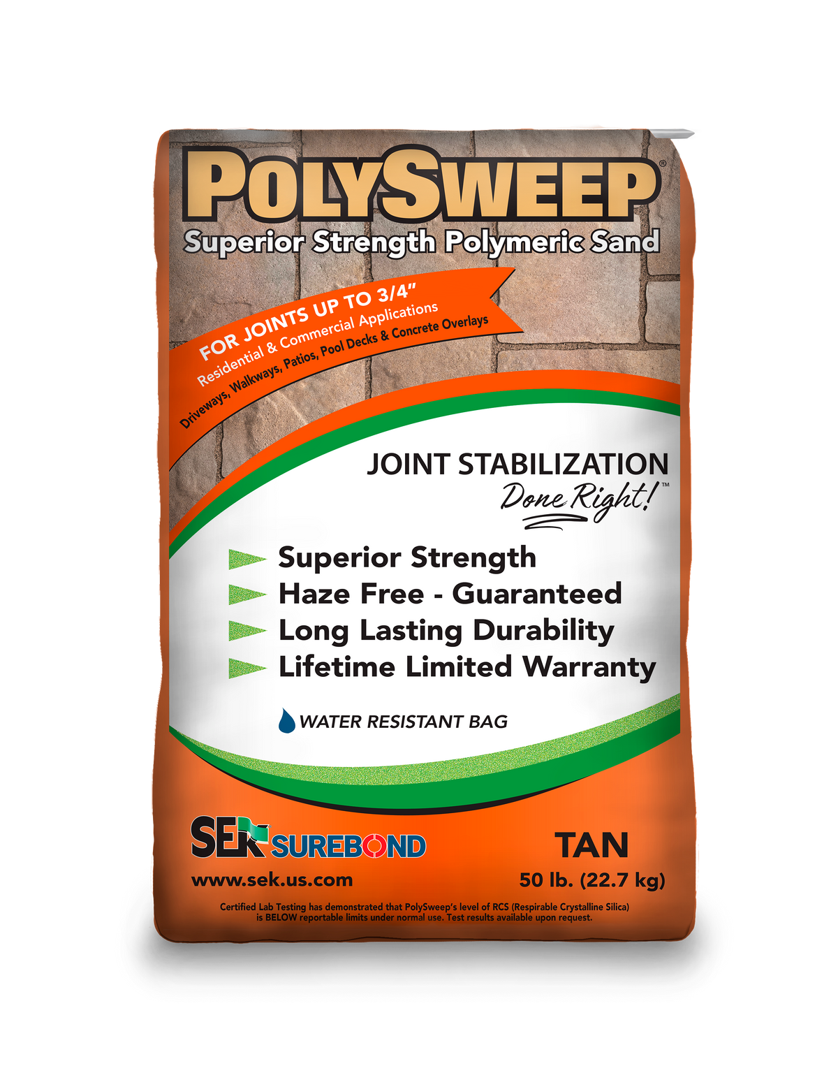 SEK PolySweep Polymeric Sand - Tan 50 lb bag