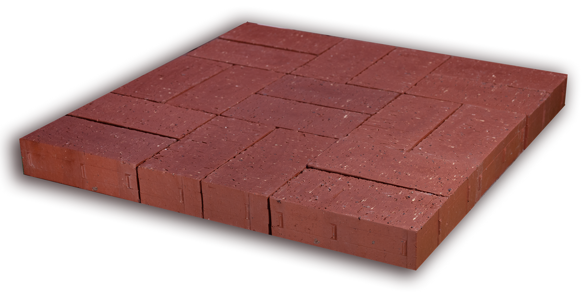 Endicott Invisi-Lug 4x8 clay paver - Red Blend