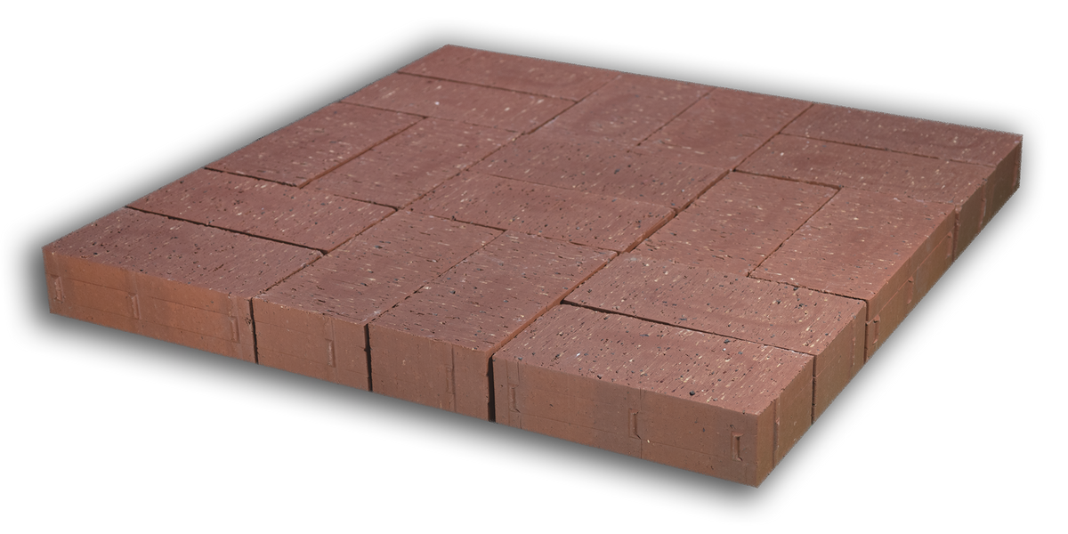 Endicott Invisi-Lug 4x8 clay paver - Rose Blend