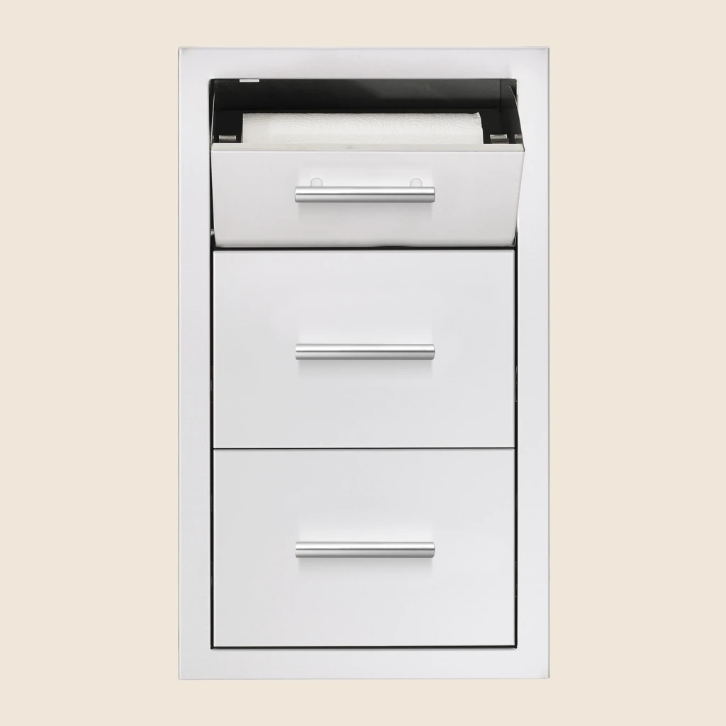 Summerset 17 Inch Vertical 2-Drawer and Paper Towel Holder Combo - view 2