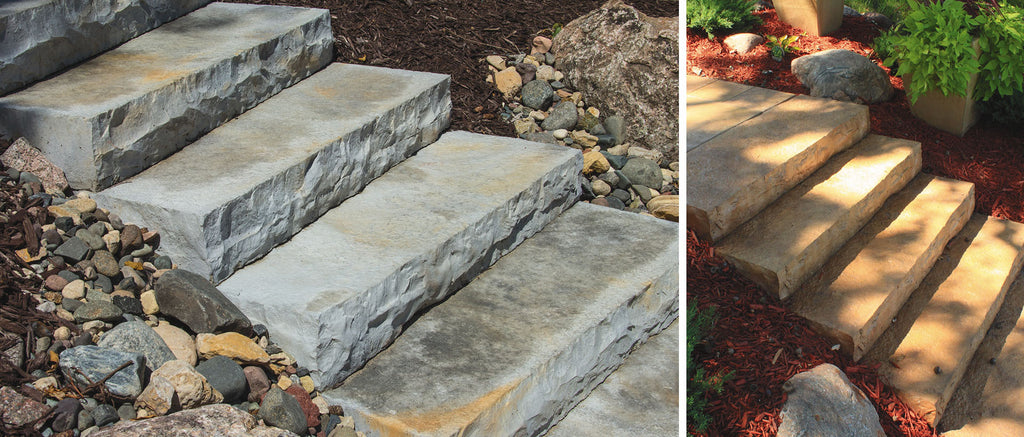 Silver Creek Chiseled 3 Sided Step - Bluestone